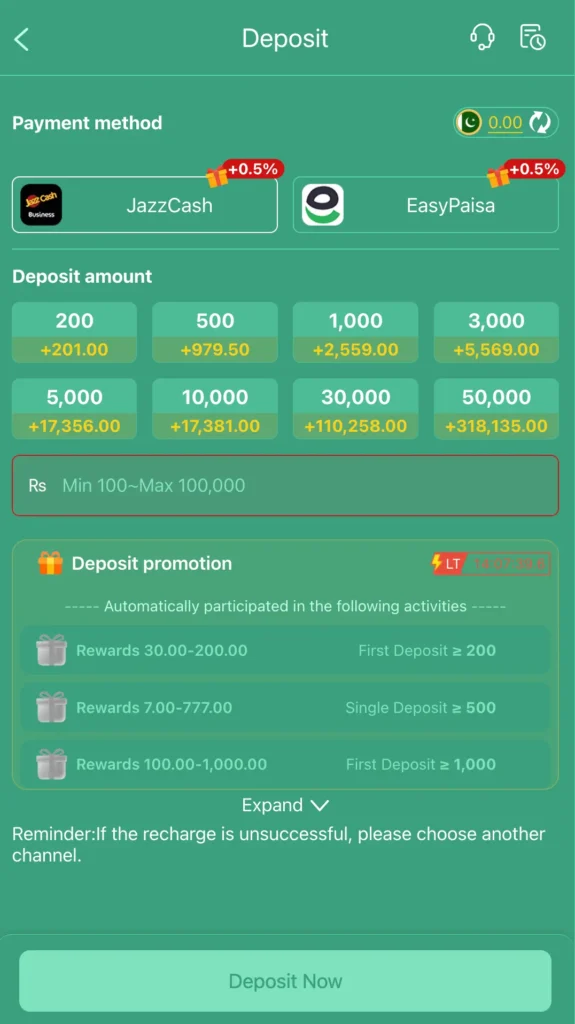 ZT777 Deposit and Withdrawal