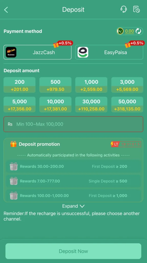 ZT777 Deposit & Withdrawal